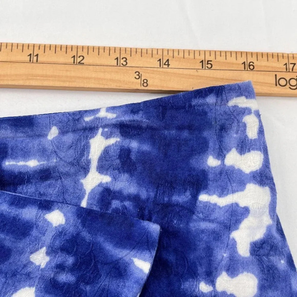 Anthropologie Eva Franco Pencil Skirt 10 Blue Tie Dye Pleated Front Casual Boho - Picture 5 of 9